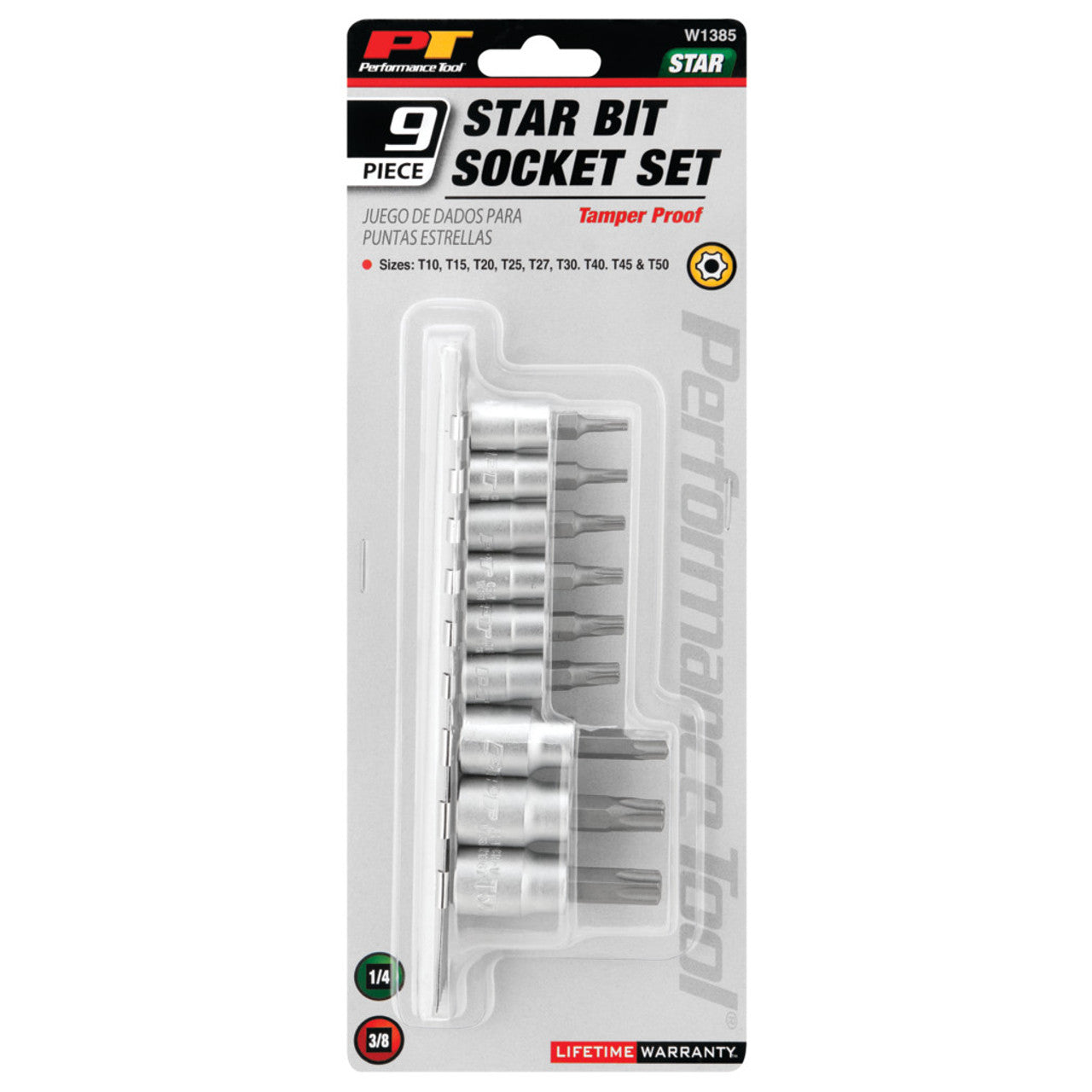 Performance Tools 9 pc. Star Bit Socket Set