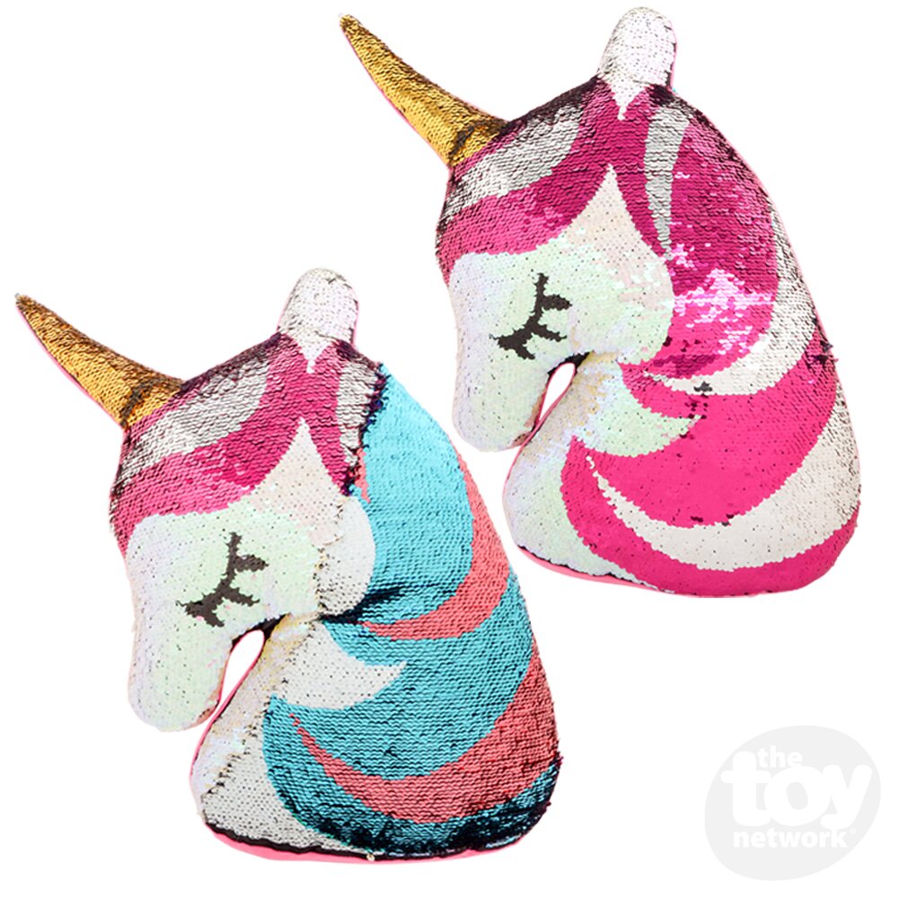 16" Plush Flip Sequin Unicorn Pillow