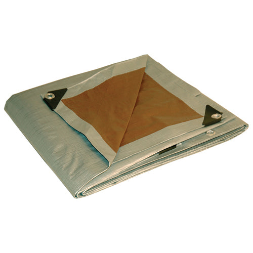 DRY TOP 6 X 8 Silver/Brown Reversible Heavy-Duty UV Treated Poly Tarp