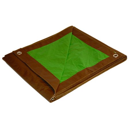 DRY TOP 5 X 7 Brown/Green Medium Duty Reversible Poly Tarp