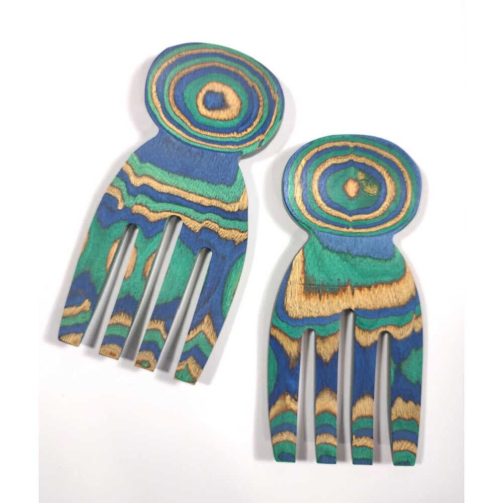 Island Bamboo Salad Hands (Peacock)
