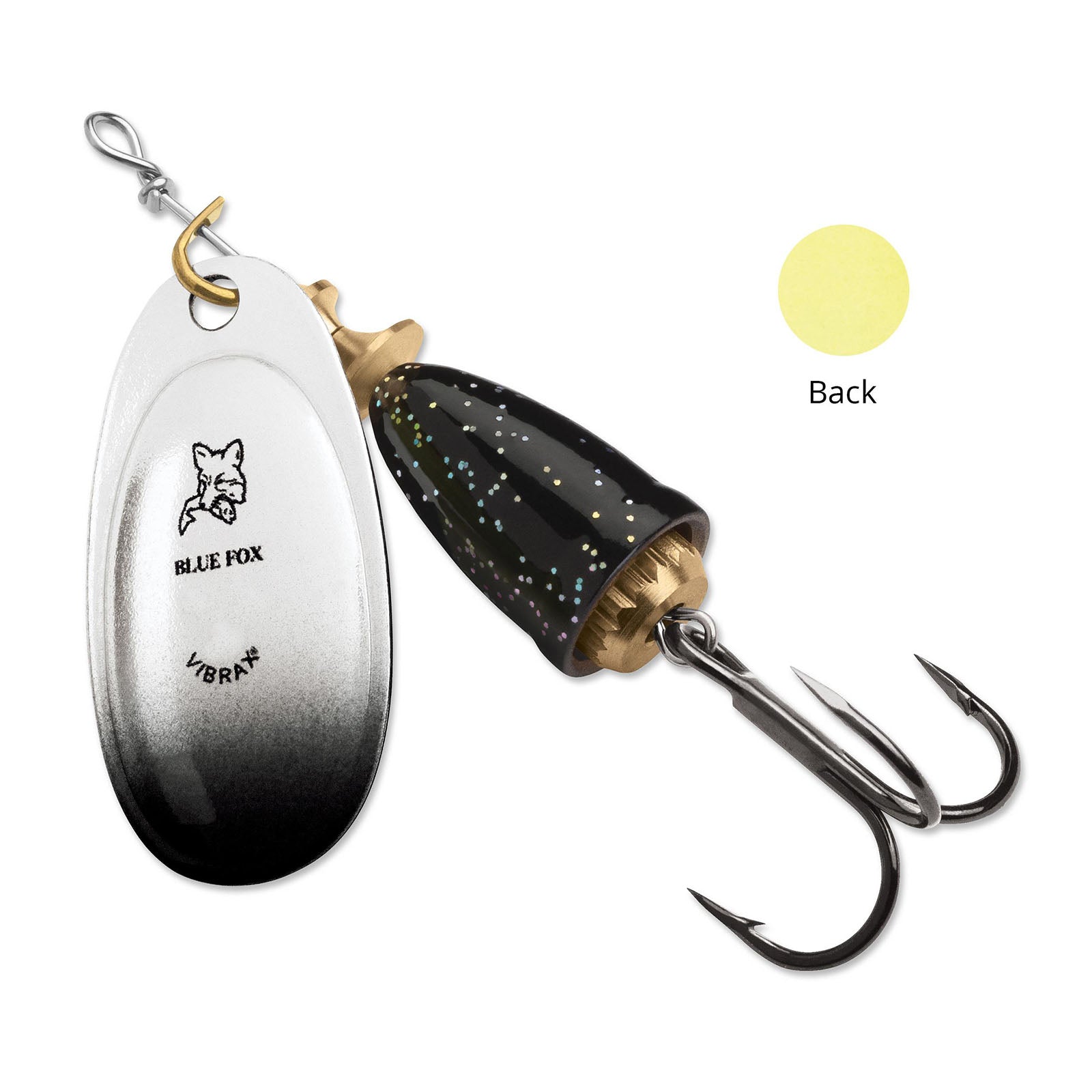 Blue Fox Classic Vibrax 01 Spinner 1/8oz (Black Chartreuse Candyback)