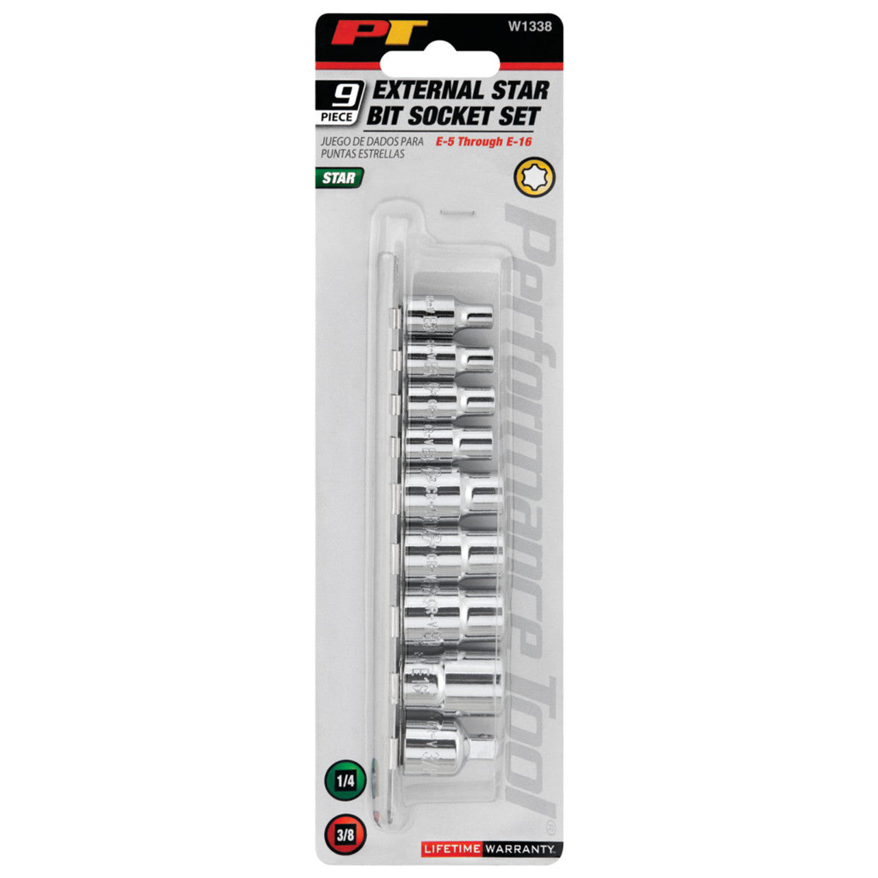 Performance Tools 9 pc. External Star Socket Set