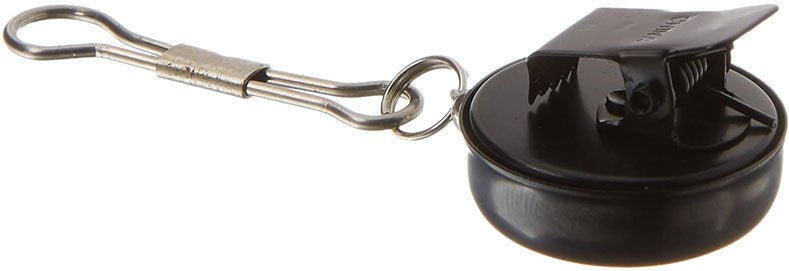 Sona Enterprises 1" Black Clip-On Retractable Pull Reels with 18.5" Stainless Steel Cords