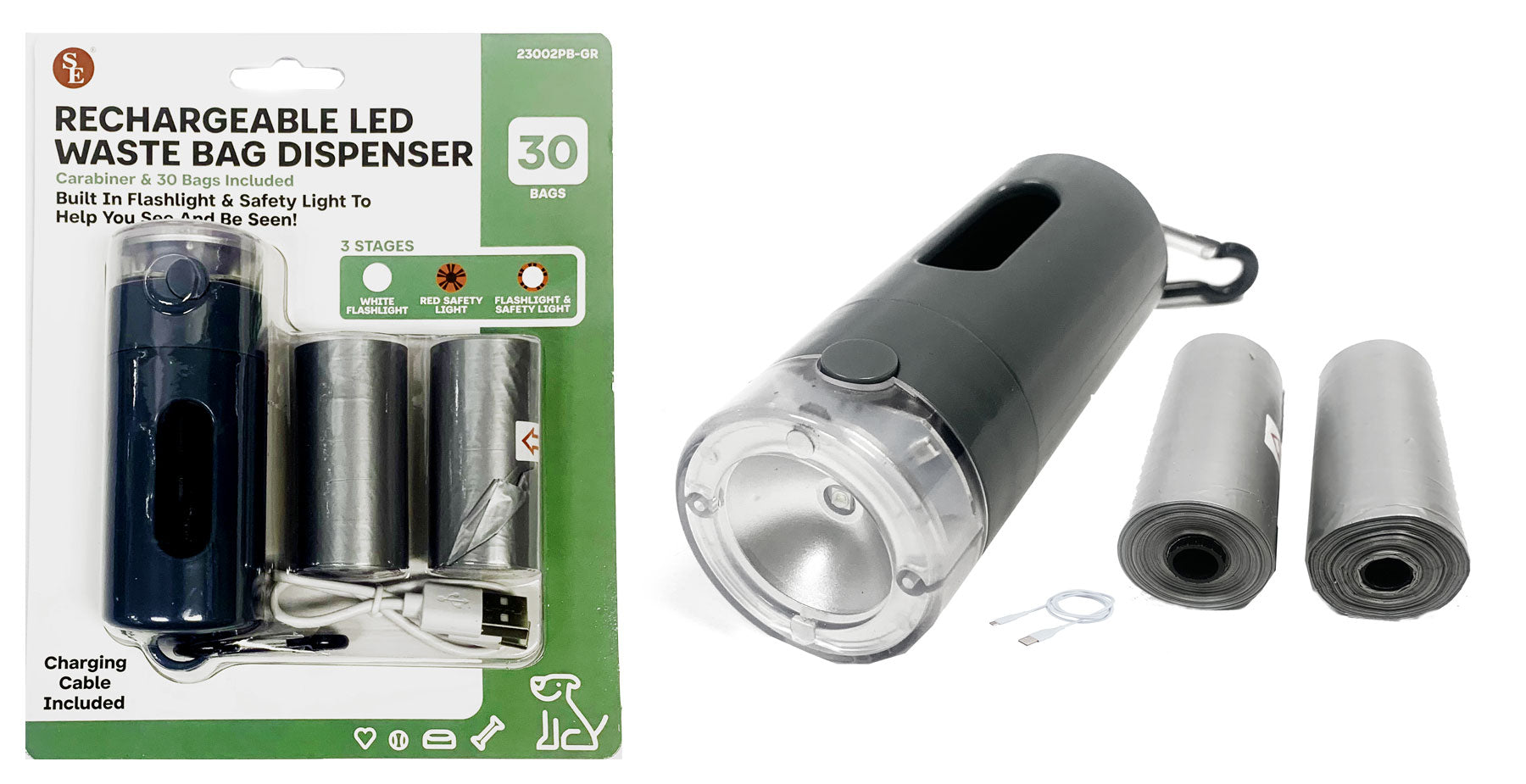 Sona Enterprises Rechargeable LED Gray Waste Bag Dispenser