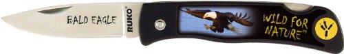 Ruko Bald Eagle Scene Wild for Nature Folding Knife with 2-1/2-Inch Blade