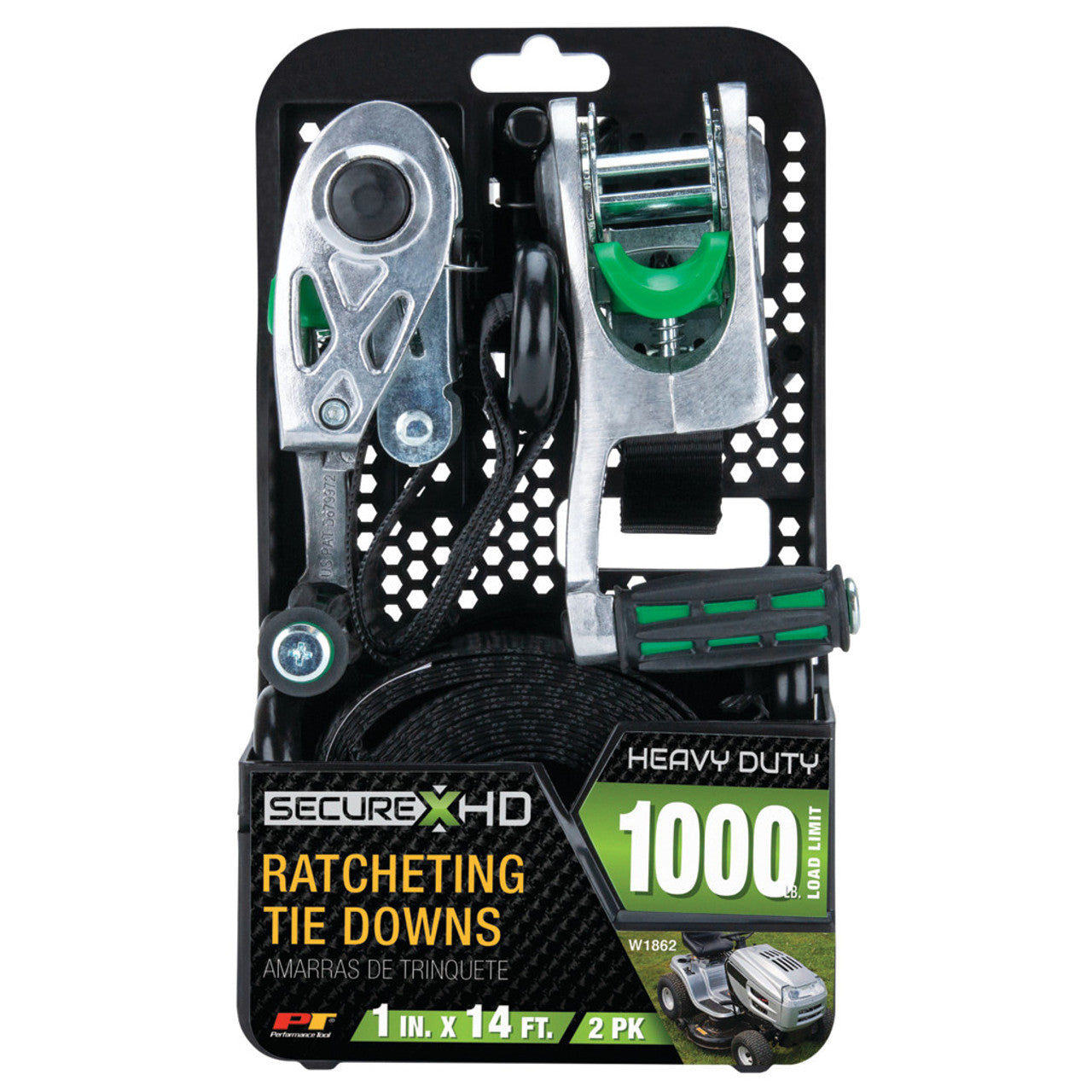 2 pk. 1" X 14' Tie Down Straps