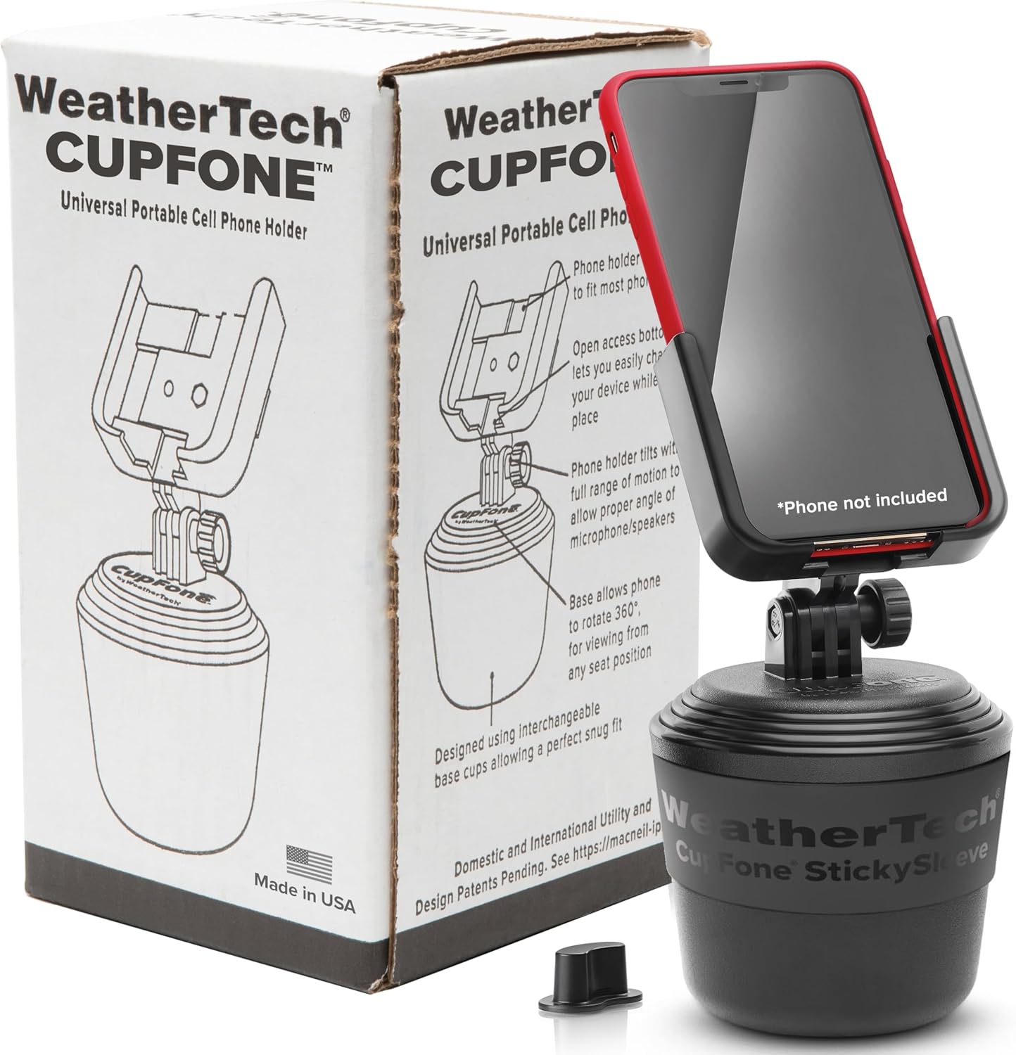 WeatherTech CupFone Universal Cup Holder Phone Mount for Cars