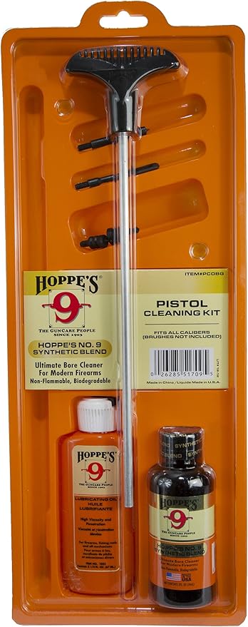 Hoppe's No. 9 Synthetic Blend Pistol Cleaning Kit with Aluminum Rod