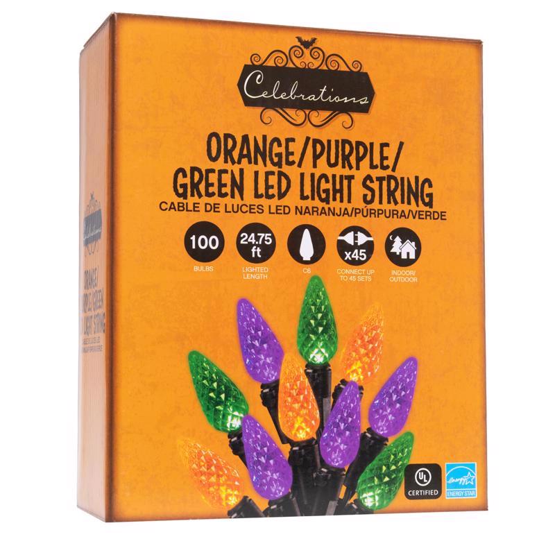 (Archive for Season)Celebrations Multicolored 100 ct LED C6 Halloween String Lights