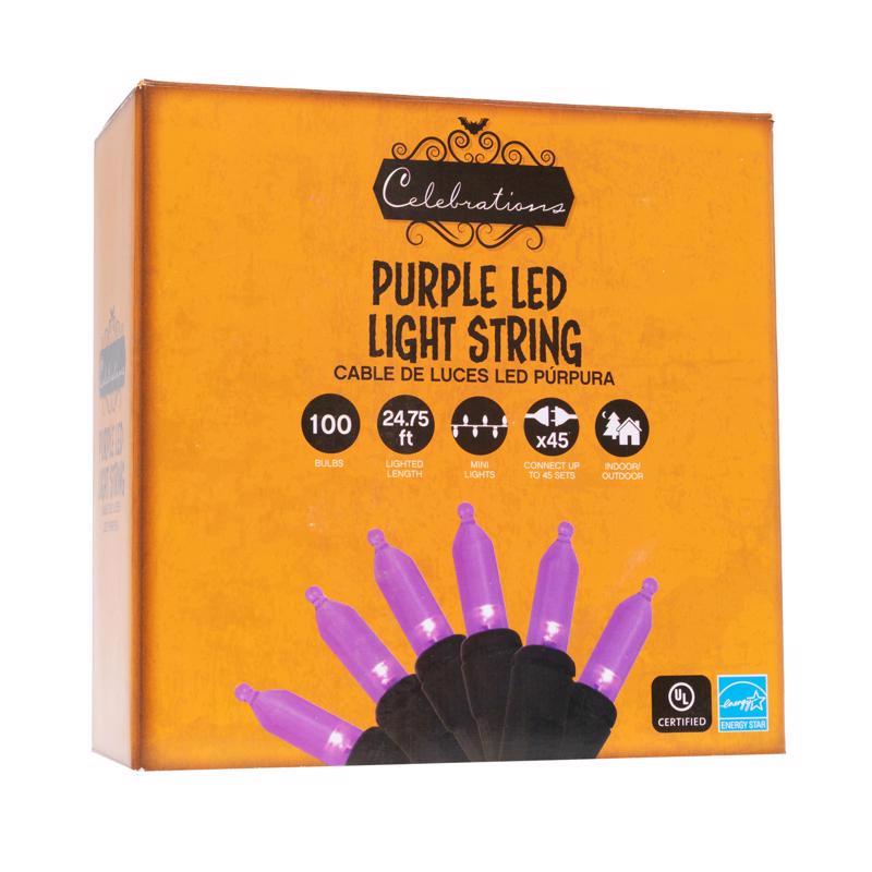 Celebrations Purple 100 ct LED Mini Halloween String Lights