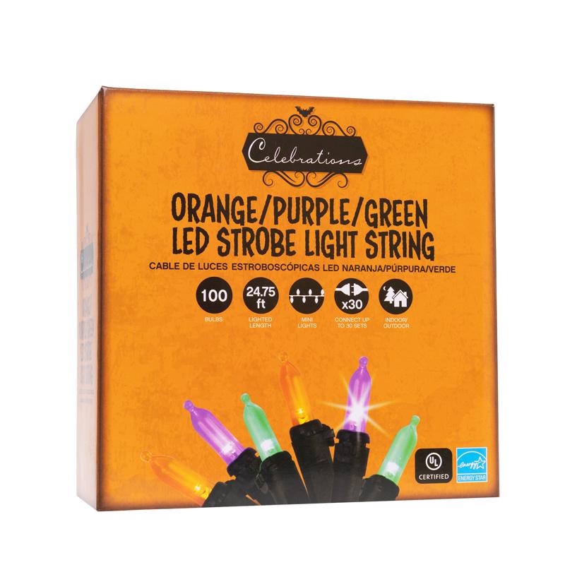 Celebrations Multicolored 100 ct LED Mini Halloween String Lights