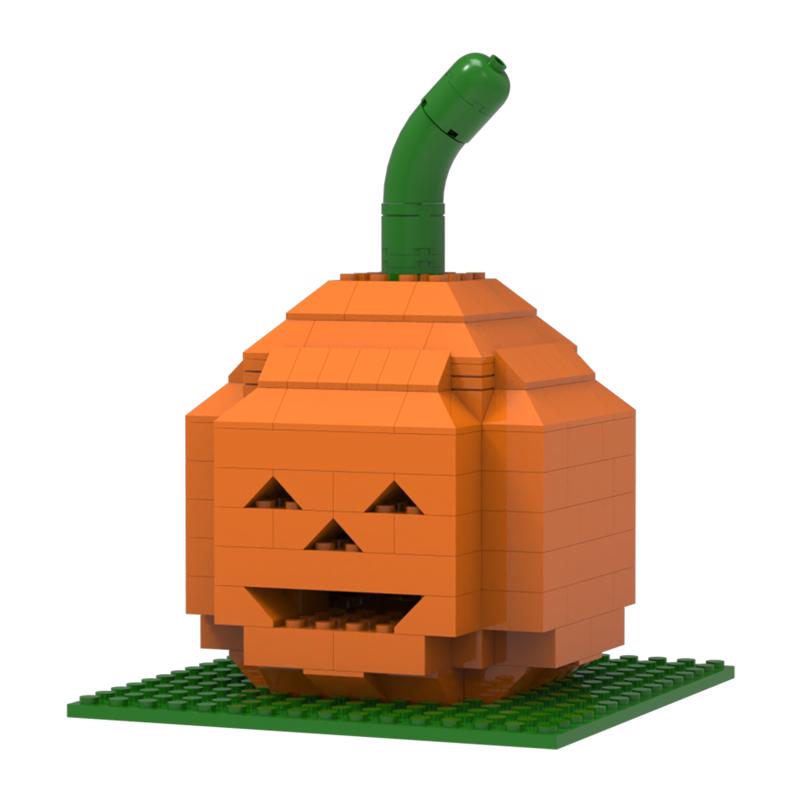 NovaBrix Pumpkin Halloween Toy Green/Orange 383 pc