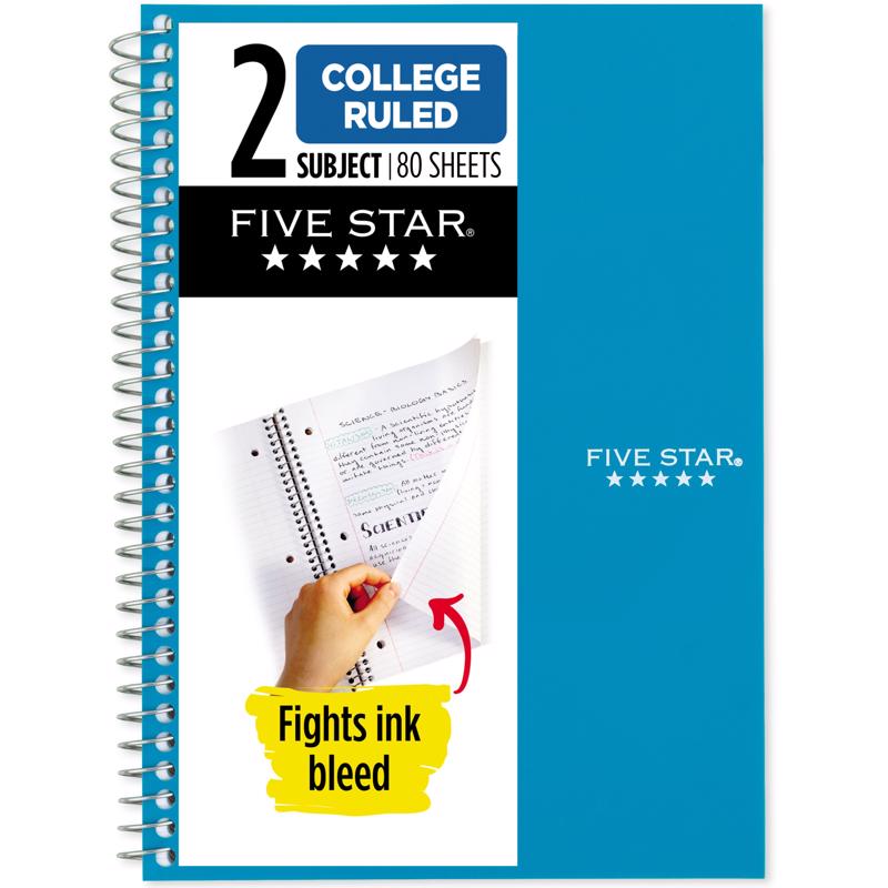 Five Star Mead 6 in. W X 10 in. L College Ruled Wire Bound Assorted Notebook