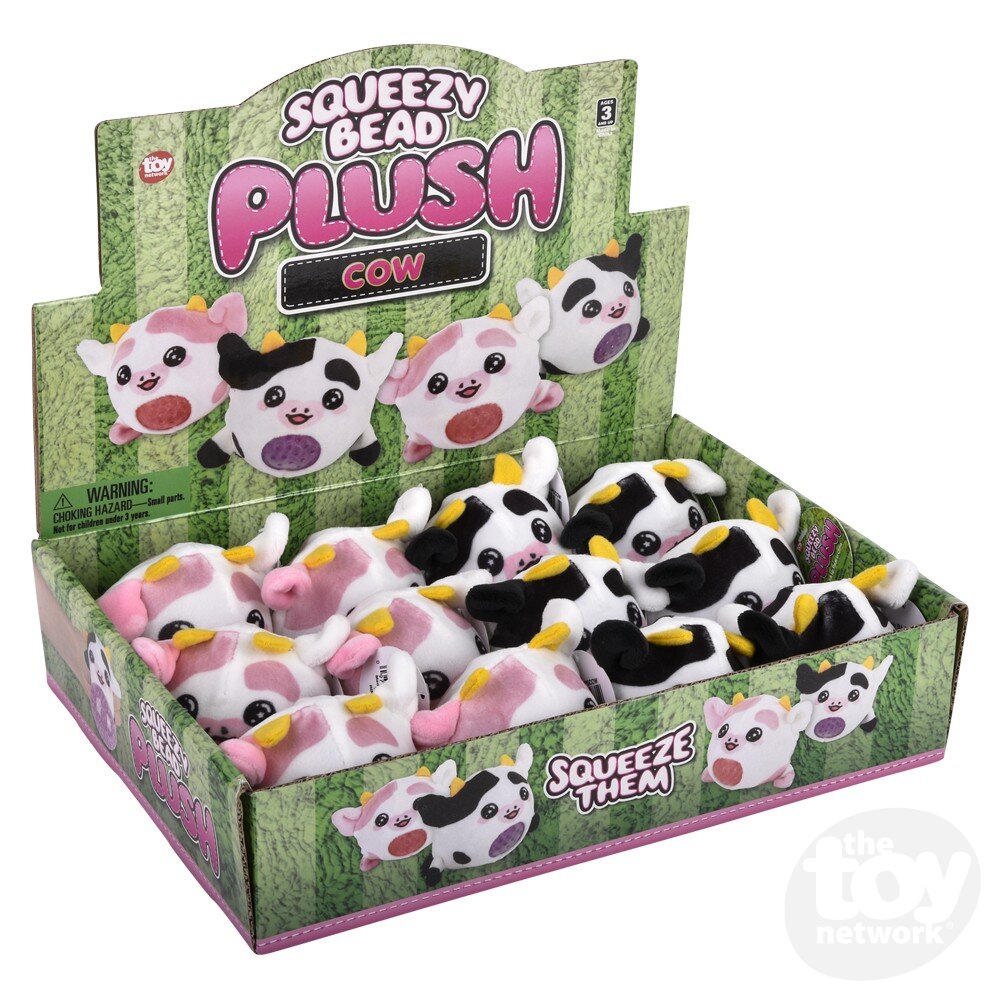 3" Cow Squeezy Bead Plush (Sold Separately)