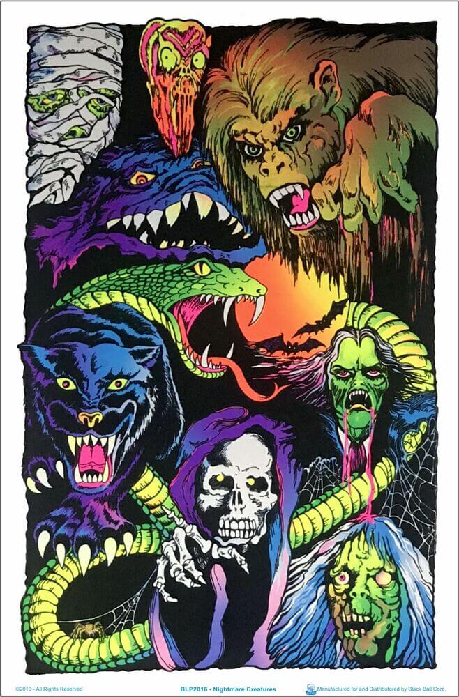 Nightmare Creatures Black Light Poster