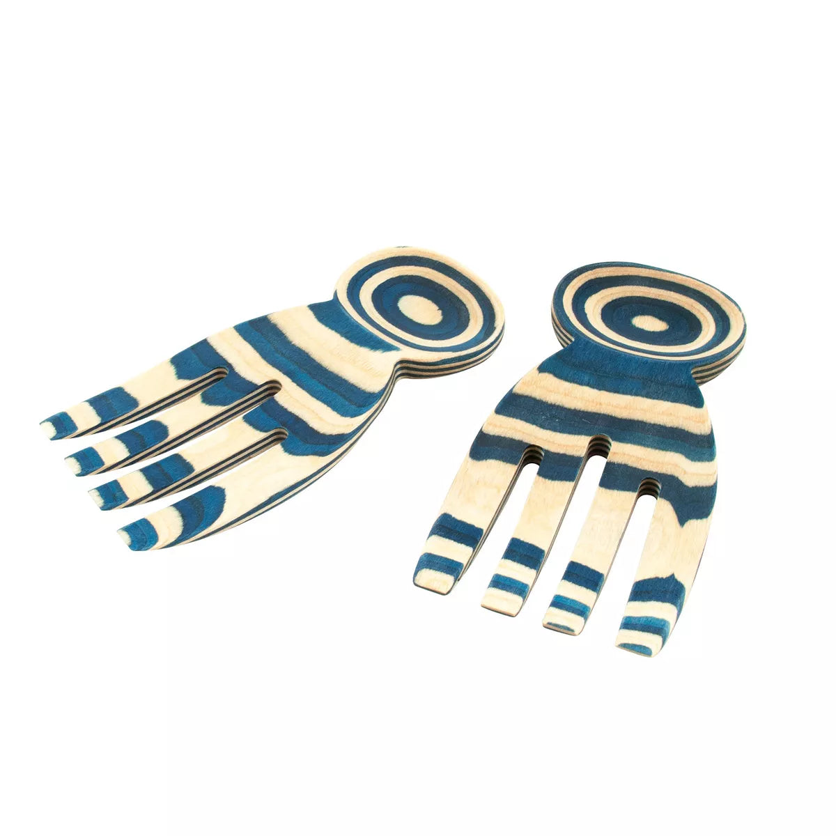 Island Bamboo Pakkawood Salad Hands (Blue)