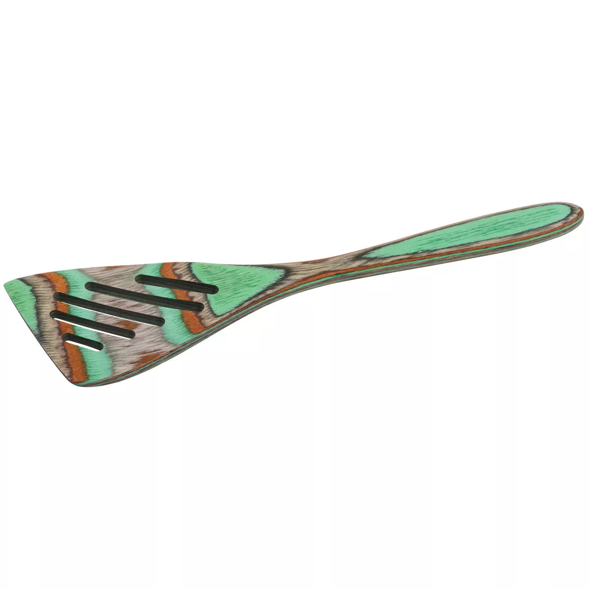 Island Bamboo 8-Inch Pakkawood Mini Slotted Spatula (Mint)
