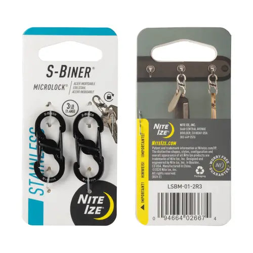 Nite Ize S-Biner® MicroLock® Stainless Steel (Black)
