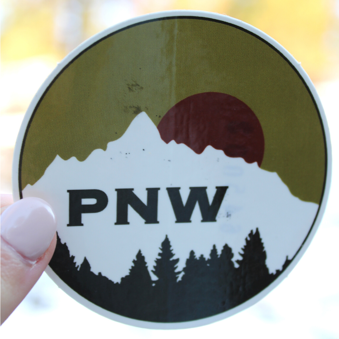 PNW Green Sky Red Sun Mountains