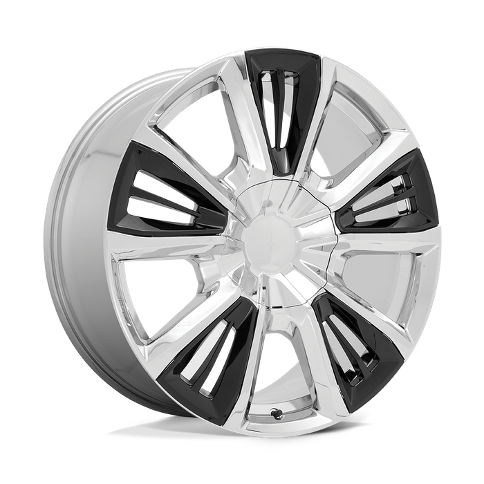 PERFORMANCE REPLICAS PR212 22X9 28 6X139.7/6X5.5 Chrome with Gloss Black Accents