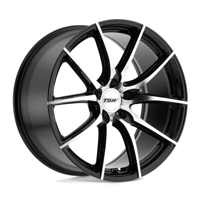 TSW SPRINT 18X8.5 40 5X108/5X4.25 GLOSS BLACK W/ MIRROR CUT FACE