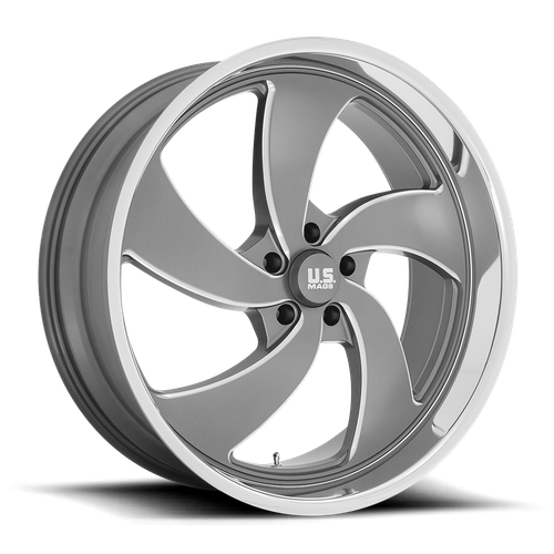 US Mag 1PC U133 DESPERADO 24X9 1 5X120.65/5X4.75 Anthracite Milled Diamond Cut Milled