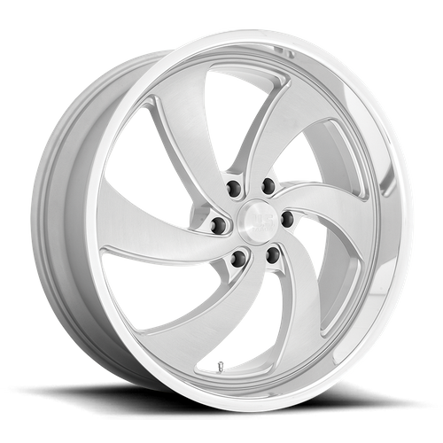 US Mag 1PC U134 DESPERADO 24X10 25 6X139.7/6X5.5 Silver Brushed Face Milled Diamond Cut Milled