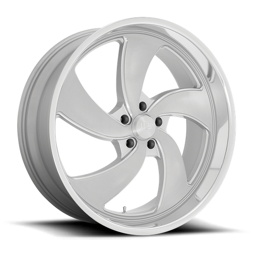 US Mag 1PC U134 DESPERADO 24X10 5 5X127/5X5.0 Silver Brushed Face Milled Diamond Cut Milled