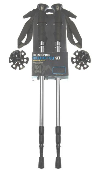 Sona Enterprises Telescoping Trekking Pole Set 26"-53" (Silver Grey)