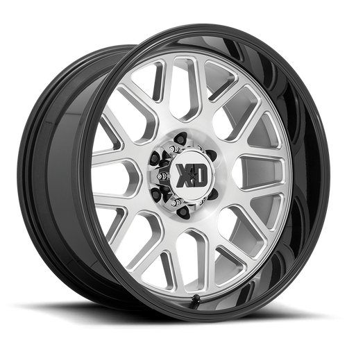 XD XD849 GRENADE 2 24X12 -44 8X170/8X6.7 Brushed Milled With Gloss Black Lip