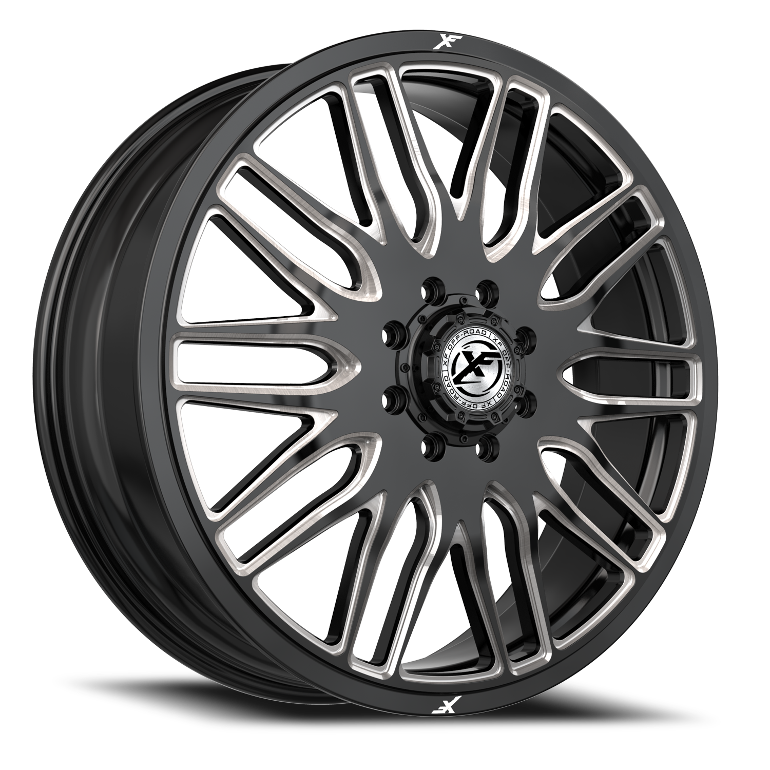 XF OFF-ROAD XF-240 DUALLY 22X8.25 110 8X210 GLOSS BLACK & MILLED