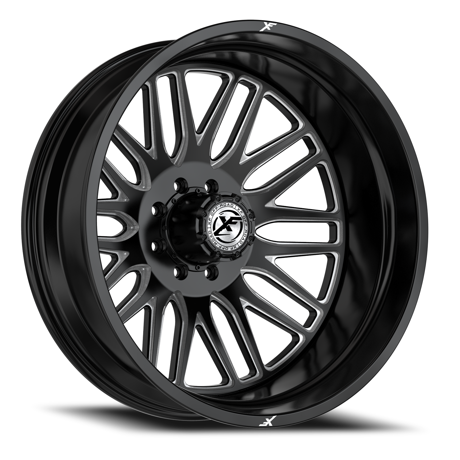XF OFF-ROAD XF-240 DUALLY 22X8.25 -232 8X210 GLOSS BLACK & MILLED