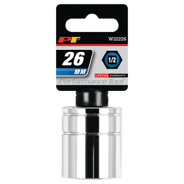 Performance Tool 1/2 26MM 1/2" Dr. 26mm 6pt Socket