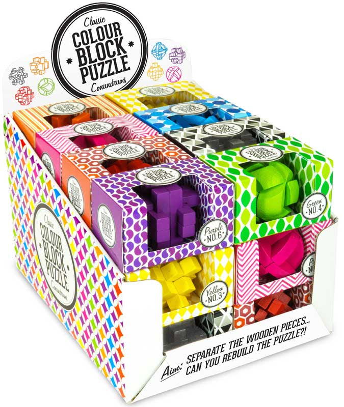 Wood Color Block Puzzles (Sold Separately)
