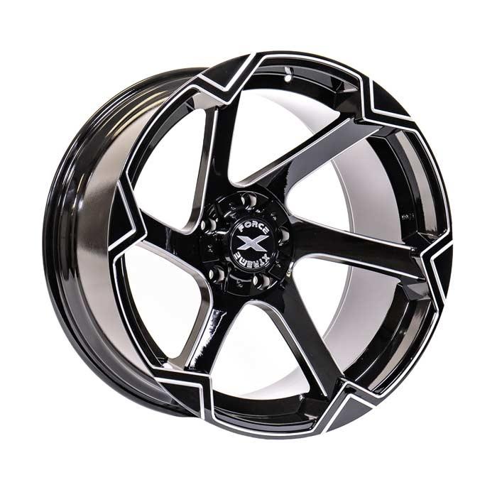 Xtreme Force XF-11 20x10 -25 5x127/5x139.7 Black and Milled (right)