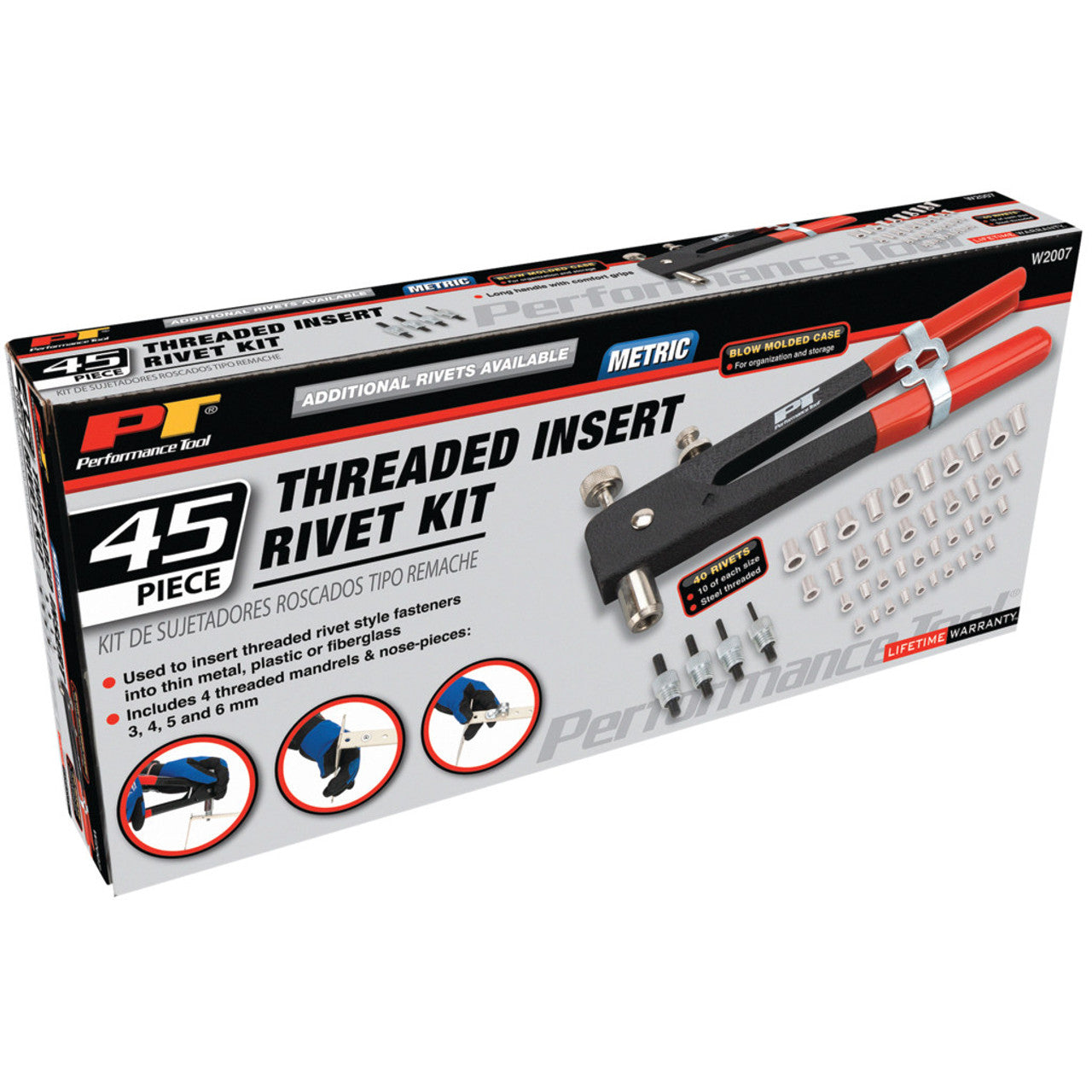 45 pc. Metric Threaded Insert Rivet Kit