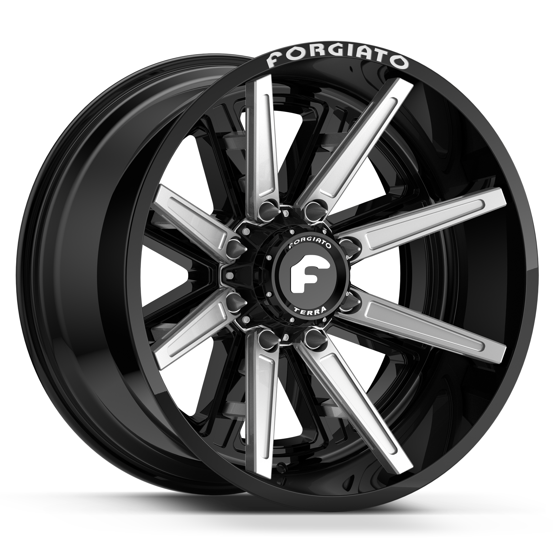 24x14 -76 FORGIATO FLOW TERRA 005 Gloss Black/Machined - Wheels | Rims