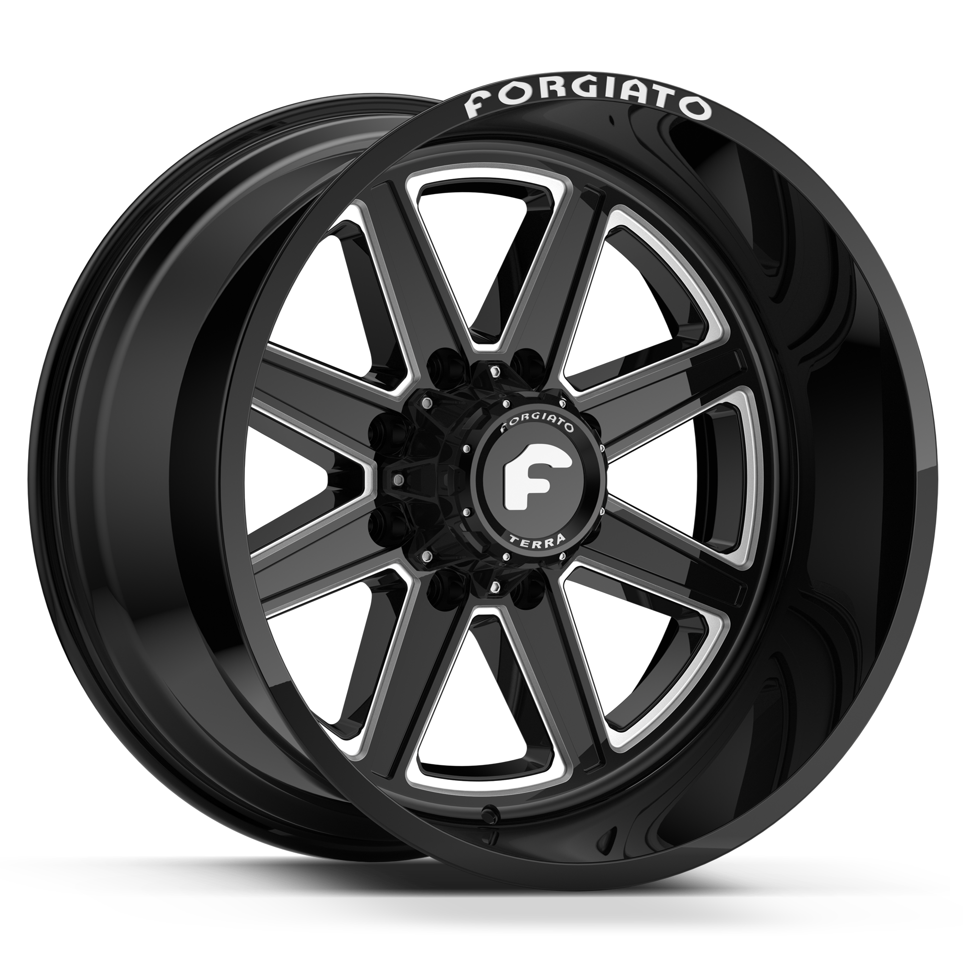 22x12 -44 FORGIATO FLOW TERRA 006 (Black/Machined) - Wheels | Rims