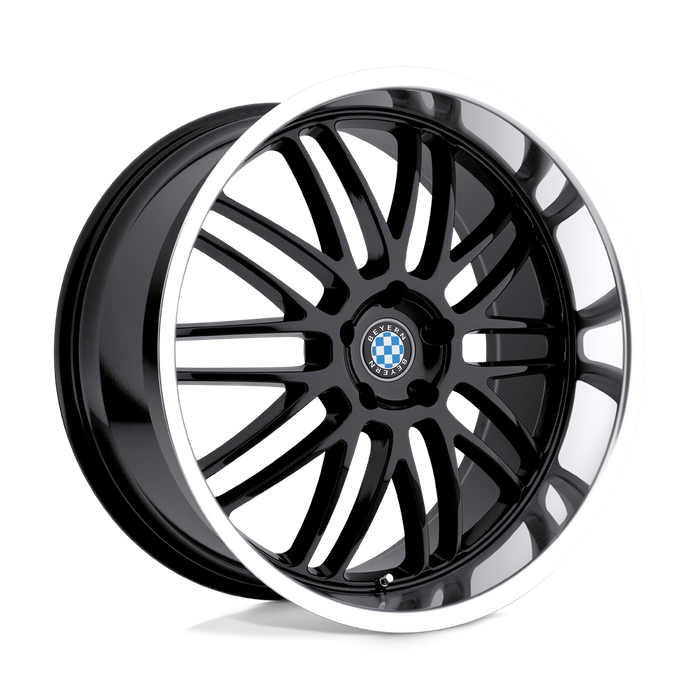 Beyern MESH 17X8 15 5X120/5X120 GLOSS BLACK W/ MIRROR CUT LIP