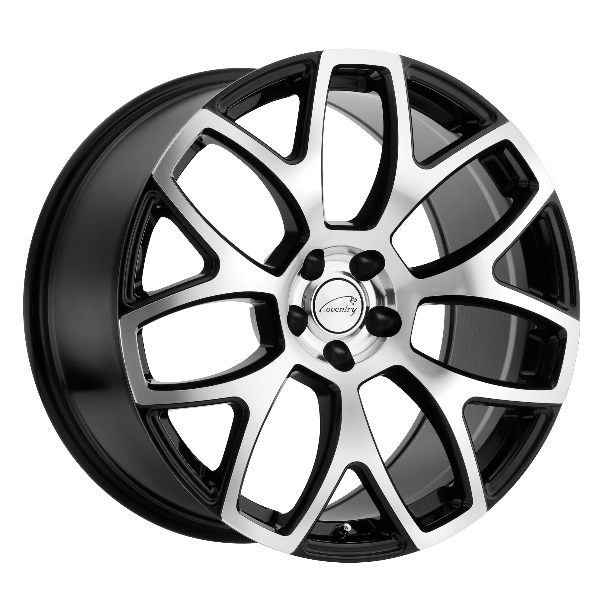 Coventry ASHFORD 19X8.5 35 5X108/5X4.25 GLOSS BLACK W/ MIRROR CUT FACE