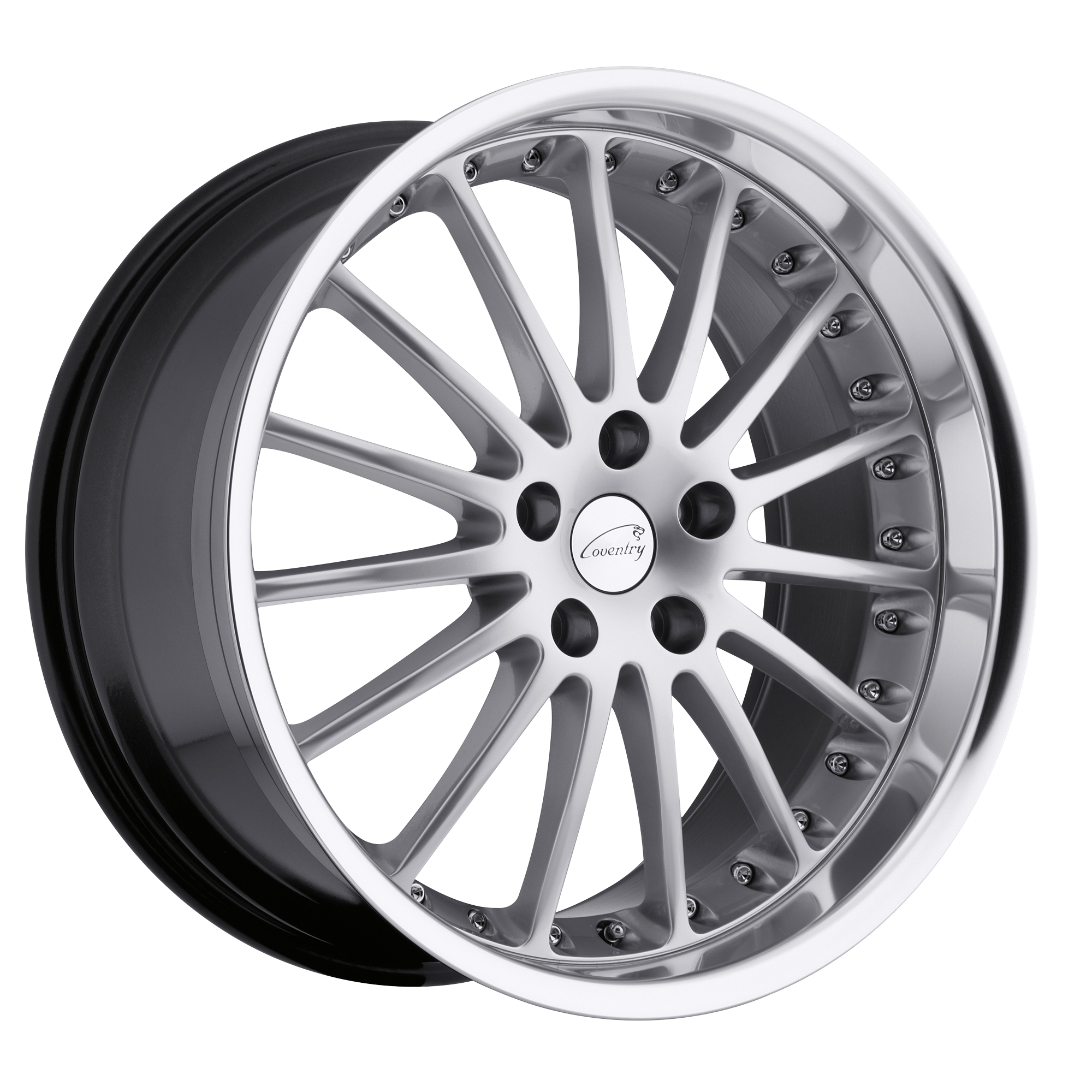 Coventry WHITLEY 18X9.5 20 5X120.65/5X4.75 HYPER SILVER W/ MIRROR CUT LIP