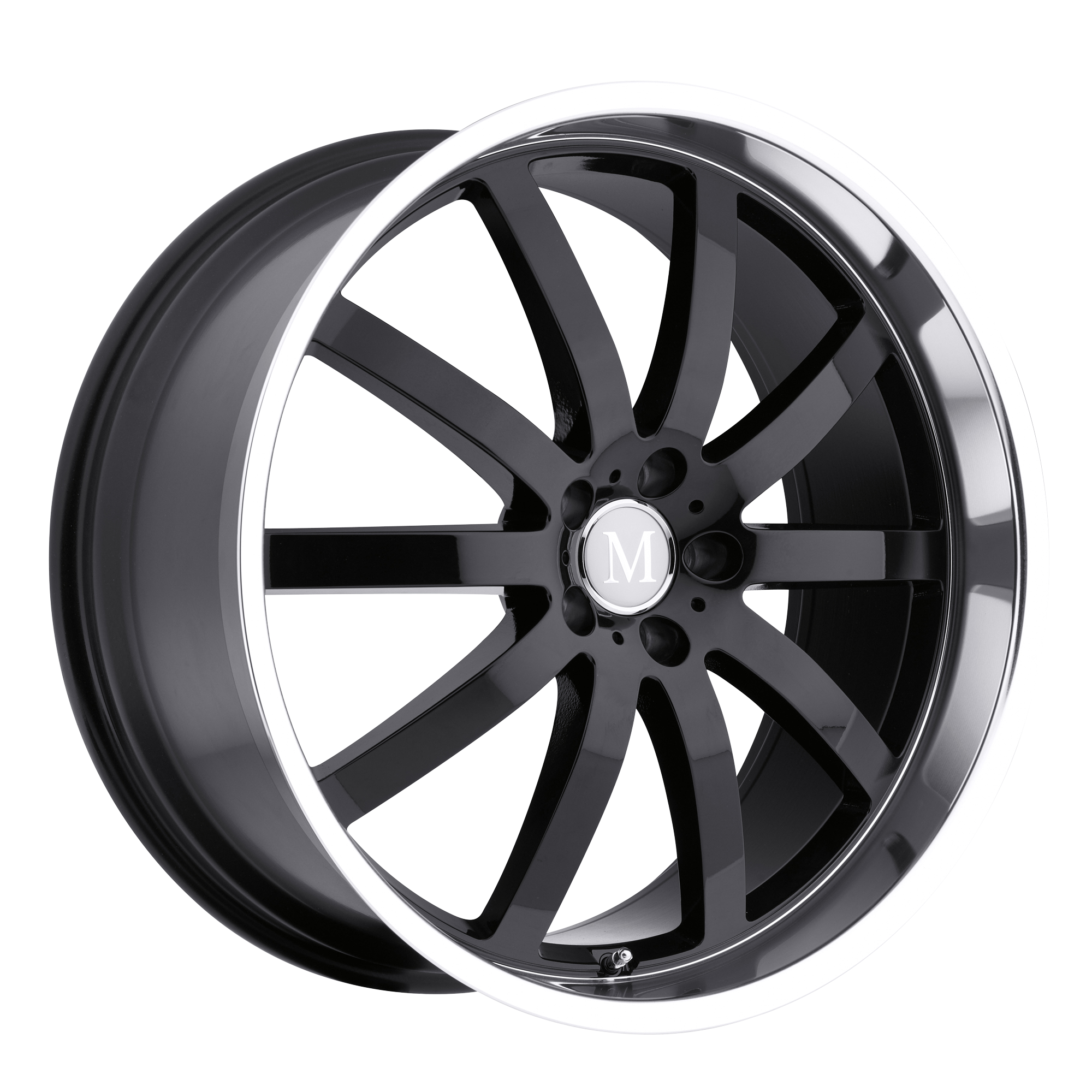 Mandrus WILHELM 20X8.5 43 5X112/5X112 GLOSS BLACK W/ MIRROR CUT LIP