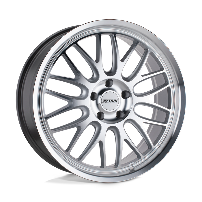 Petrol P4C 16X7 40 5X115/5X115 SILVER W/ MACHINED FACE & LIP