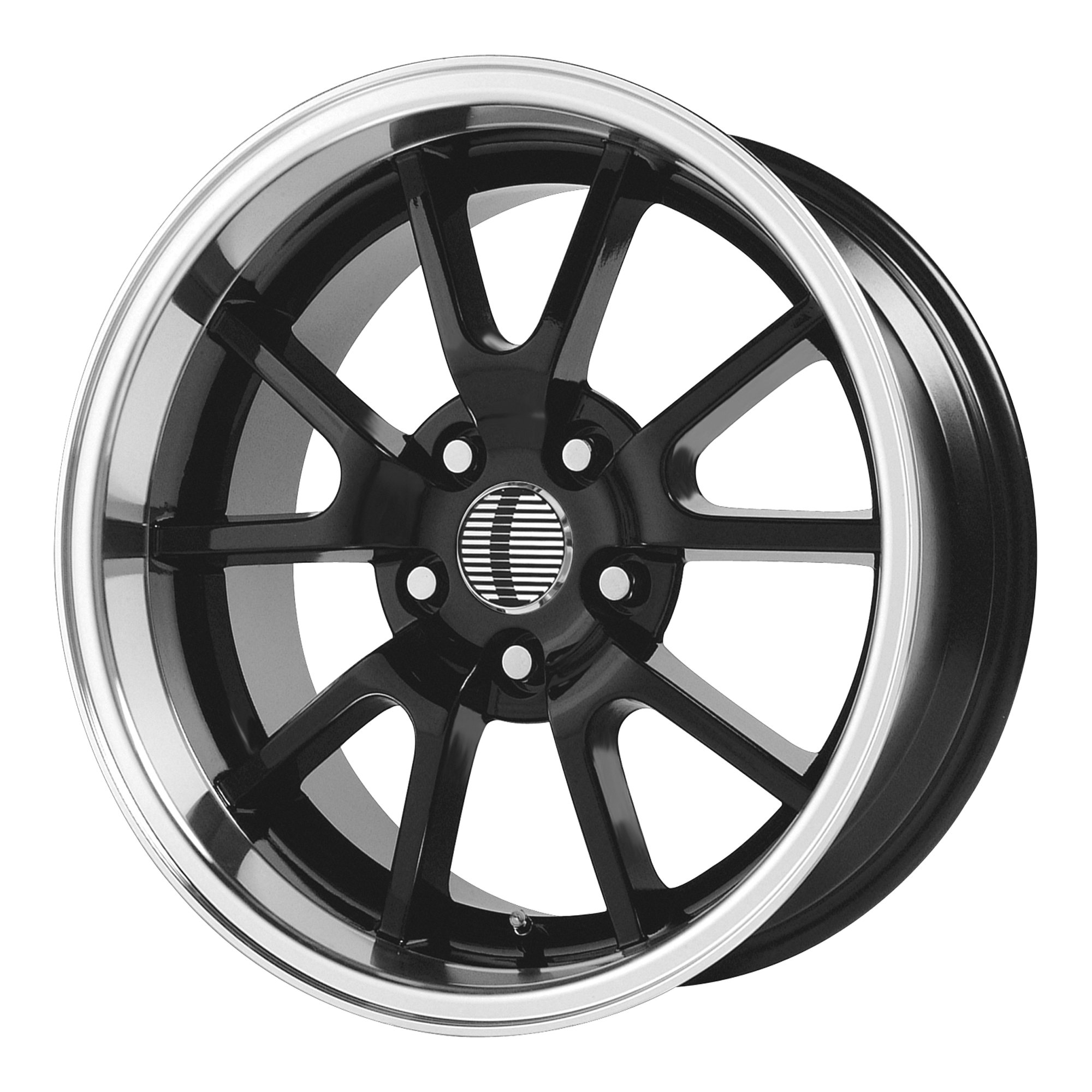 Performance Replicas PR118 18X9 30 5X114.3 GLOSS BLACK/MACHINED LIP