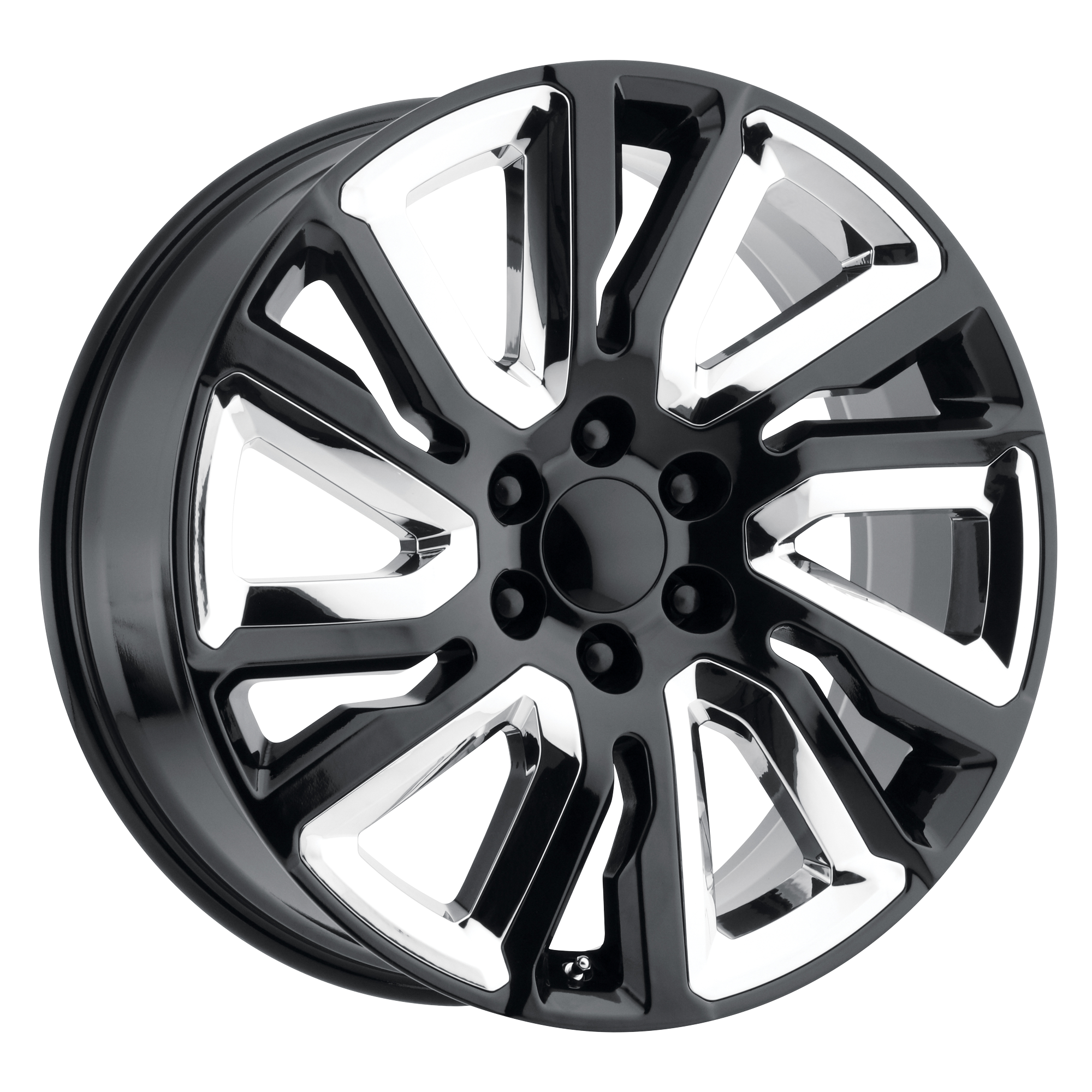 PERFORMANCE REPLICAS PR202 22X9 28 6X139.7/6X5.5 Gloss Black With Chrome Accents