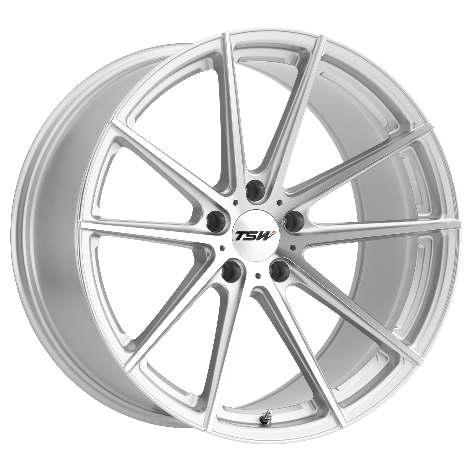 TSW BATHURST 21X10.5 45 5X108/5X4.25 SILVER W/ MIRROR CUT FACE