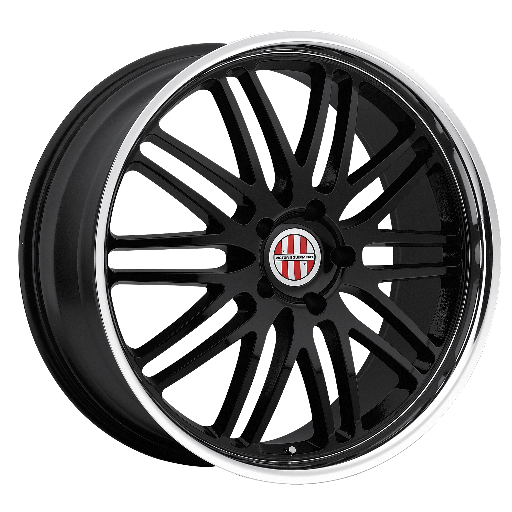 Victor Equipment LEMANS 20X8.5 45 5X130/5X130 GLOSS BLACK W/ MIRROR CUT LIP