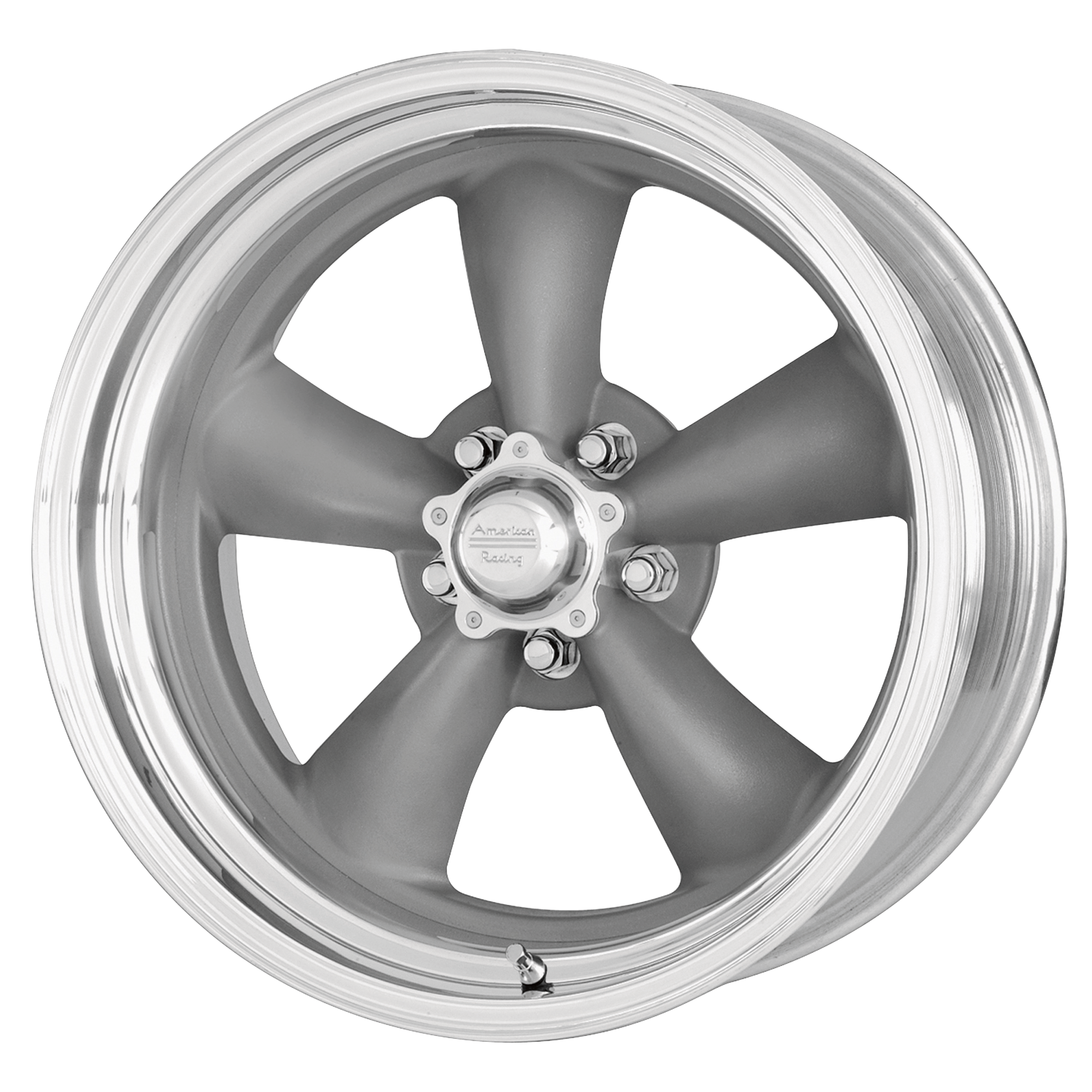 American Racing Vintage VN215 CLASSIC TORQ THRUST II 16X7 0 5X114.3 MAG GRAY MACHINED LIP