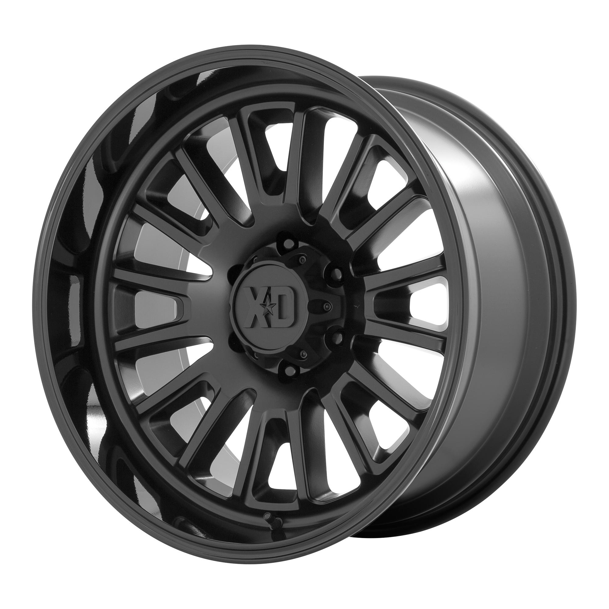XD XD864 ROVER 24X12 -44 8X170/8X6.7 SATIN BLACK WITH GLOSS BLACK LIP